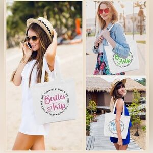 ⭐️NEW⭐️ Besties Trip White Tote Bag Set